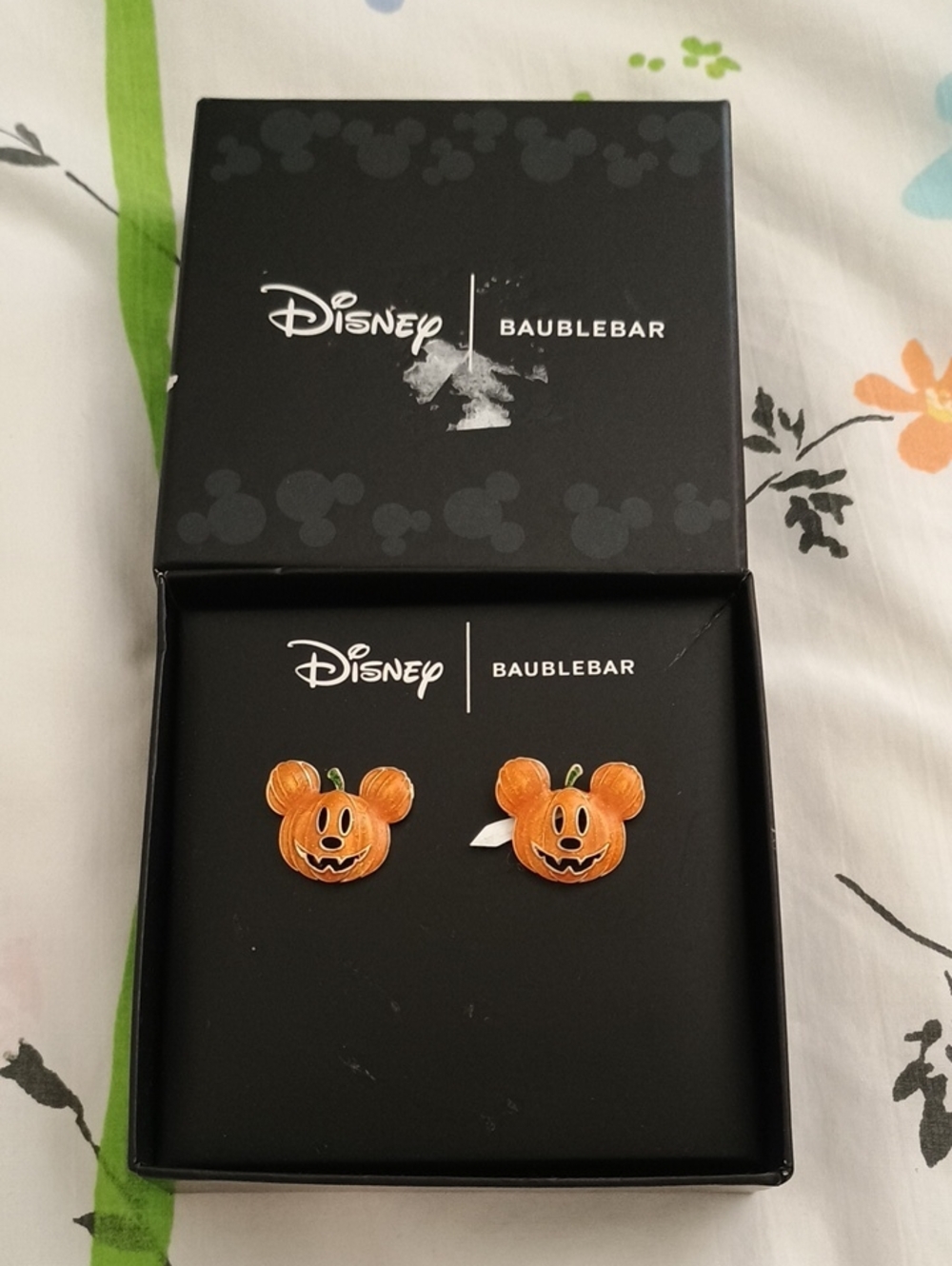 Disney Halloween BaubleBar Orange Pumpkin Mickey Stud Earrings